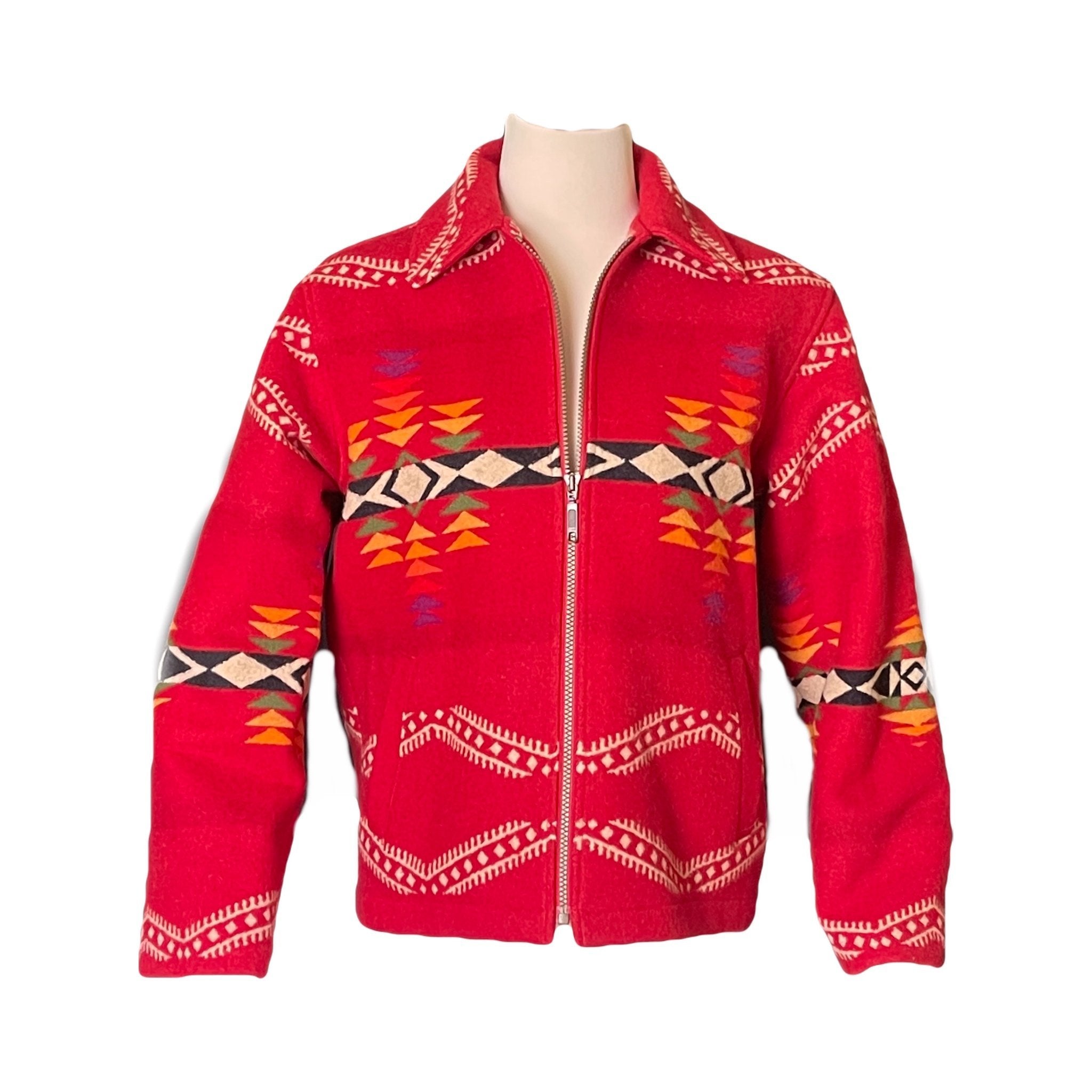 Vintage Southwestern Wool Coat by Pendleton. 1980s Colorful Western Az