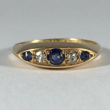 Load image into Gallery viewer, Vintage Spinel Diamond Ring. 18k Yellow Gold. Wedding Band. August Birthstone. - Scotch Street Vintage