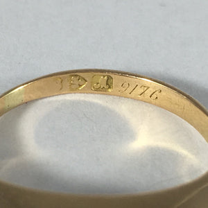 Vintage Spinel Diamond Ring. 18k Yellow Gold. Wedding Band. August Birthstone. - Scotch Street Vintage