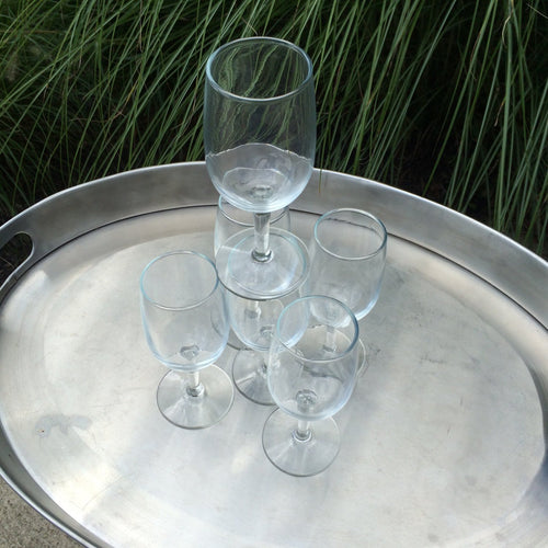 Vintage Stemware Cordial / Shot / Desert Wine Glasses Shaped Glass - Glassware - Barware - Serving - Set of 6 - Scotch Street Vintage