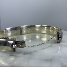 Load image into Gallery viewer, Vintage Sterling Silver Bangle Bracelet with Scroll Etching from England. Bohemian Estate Jewelry. - Scotch Street Vintage
