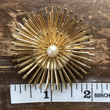 Load image into Gallery viewer, Vintage Sunburst Brooch with Faux Pearl. Possible Necklace or Bracelet? - Scotch Street Vintage