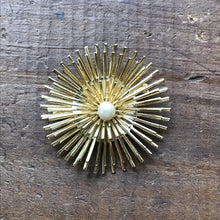 Load image into Gallery viewer, Vintage Sunburst Brooch with Faux Pearl. Possible Necklace or Bracelet? - Scotch Street Vintage