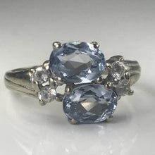 Load image into Gallery viewer, Vintage Tanzanite and Topaz Ring in a 10k White Gold. December Birthstone. 24th Anniversary Gift - Scotch Street Vintage