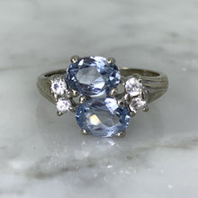 Load image into Gallery viewer, Vintage Tanzanite and Topaz Ring in a 10k White Gold. December Birthstone. 24th Anniversary Gift - Scotch Street Vintage