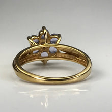 Load image into Gallery viewer, Vintage Tanzanite Ring. Diamond Accent. 10k Yellow Gold. Estate Jewelry. Unique Engagement Ring. December Birthstone. 24th Anniversary Gift - Scotch Street Vintage