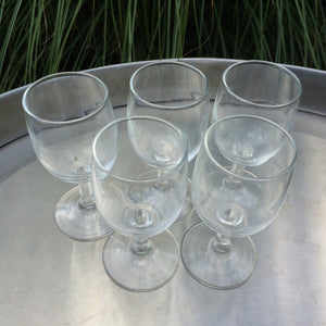 Vintage Wine Glasses Cordial / Shot / Desert Wine Glassware Shaped Glass - Glassware - Barware - Serving - Set of 5 - Scotch Street Vintage