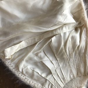 Vintage Winter White Mohair Shrug by Saks Fifth Avenue. Wedding Boleros. Cream Wrap. Bridal Jacket. - Scotch Street Vintage