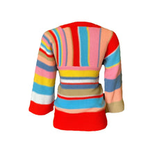 Load image into Gallery viewer, Vintage Womens Sweater with Bright Color Blocking by Ventura. Red Yellow Blue and Pink. - Scotch Street Vintage