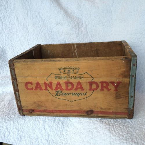 Vintage Wood Crate from Canadia Dry. Travel Bar. Bottle Carrier. Home Storage. Antique Decor. Rustic Box. Decor - Scotch Street Vintage